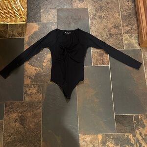 Abercrombie & Fitch Black Long Sleeve Bodysuit xs